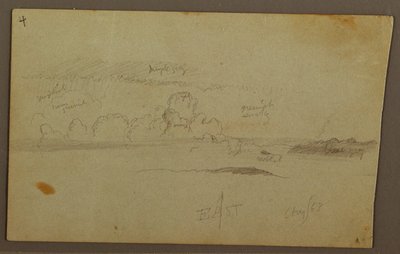 Ritning, Moln över kullen, 1863 av Frederic Edwin Church