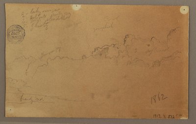 Teckning, Molnig himmel, 1863 av Frederic Edwin Church