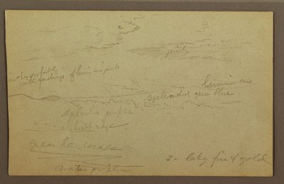 Teckning, Molnig himmel, möjligen 1860-tal av Frederic Edwin Church