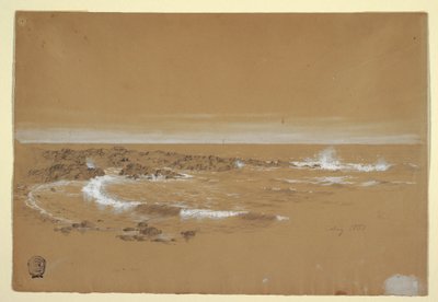 Teckning, Kustlinje, Grand Manan, Kanada, augusti 1851 av Frederic Edwin Church