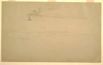 Teckning, Cotopaxi från Guapulo, Ecuador, 24 juni 1857 av Frederic Edwin Church