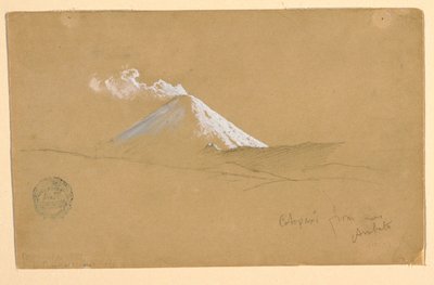Teckning, Cotopaxi från närheten av Ambato, Ecuador, 1853 av Frederic Edwin Church