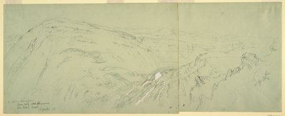 Teckning, Fjärran vy över Damaskus, Syrien, 1868 av Frederic Edwin Church