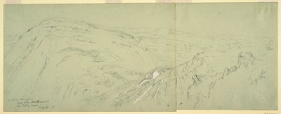 Teckning, Fjärran vy över Damaskus, Syrien, 7 maj 1868 av Frederic Edwin Church