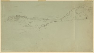 Teckning, Fjärran vy av Akropolis norra sida, 1869 av Frederic Edwin Church