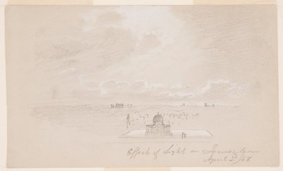 Teckning, Ljusets inverkan på Jerusalem, 2 april 1868 av Frederic Edwin Church