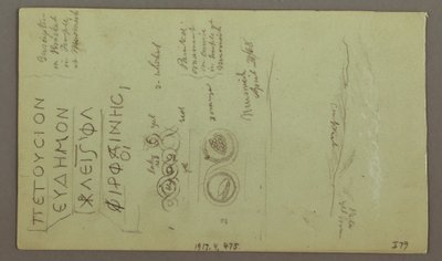 Ritning, fasaden till Parrelorium, 28 april 1868 av Frederic Edwin Church
