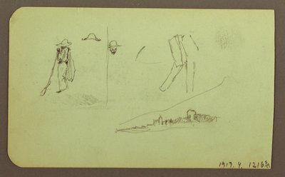 Teckning, fabrik; Averso: Figurer, 1883 av Frederic Edwin Church