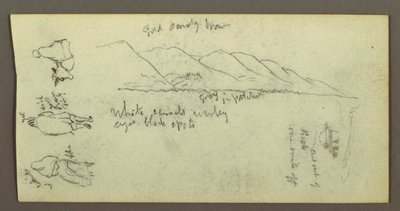 Teckning, Figurstudie, bergskedja, möjligen 1868 av Frederic Edwin Church