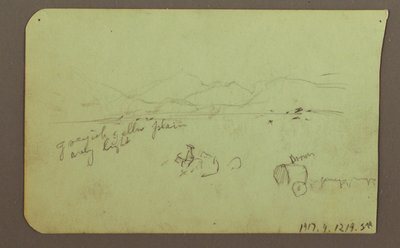 Teckning, Figurer, Verso: Figur, Landskap, 1883 av Frederic Edwin Church