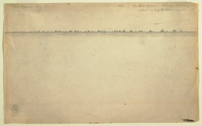 Teckning, Flotta av makrillfiskare, Mount Desert, Maine, 19 augusti 1850 av Frederic Edwin Church