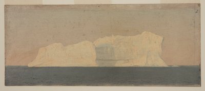 Teckning, flytande isberg, Labrador, juni eller juli 1859 av Frederic Edwin Church