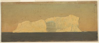 Teckning, flytande isberg, Labrador, juni eller juli 1859 av Frederic Edwin Church