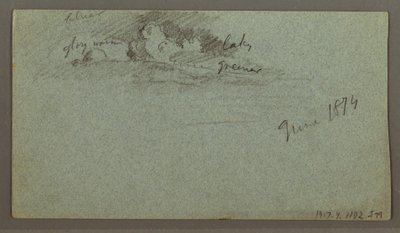 Teckning, Flytande isberg, möjligen juni 1874 av Frederic Edwin Church