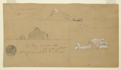 Teckning, Flytande isberg, 2 juli 1859 av Frederic Edwin Church