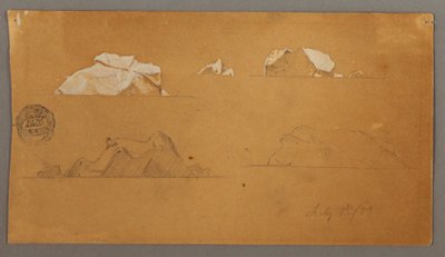 Teckning, Flytande isberg, 5 juli 1859 av Frederic Edwin Church
