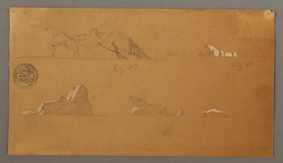 Teckning, Flytande isberg, 5 och 6 juli 1859 av Frederic Edwin Church