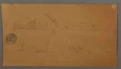 Teckning, Flytande isberg, möjligen 1859 av Frederic Edwin Church