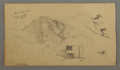 Ritning, Glacier, 21 augusti 1868 av Frederic Edwin Church