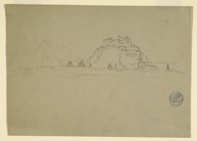 Teckning, Hehensalzburg, Österrike (a tergo), 1868 av Frederic Edwin Church