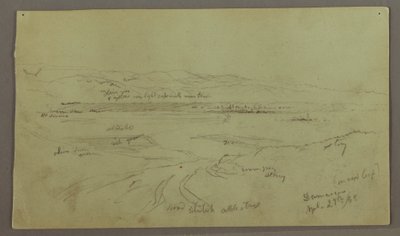 Ritning, kullar och slätter, 29 april 1868 av Frederic Edwin Church