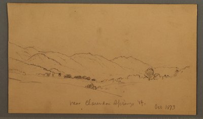Teckning, Kullar och dalar, oktober 1873 av Frederic Edwin Church