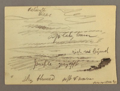Ritning, hus, möjligen 1868-69 av Frederic Edwin Church