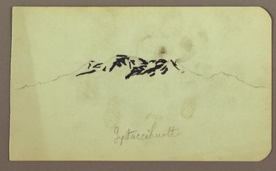 Teckning, Itaccihuatl Peaks; Averso: Bakugn, 1883 av Frederic Edwin Church