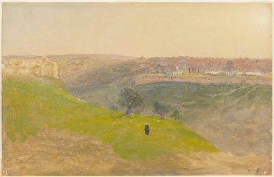 Teckning, Jerusalem från Olivberget, mars 1868 av Frederic Edwin Church