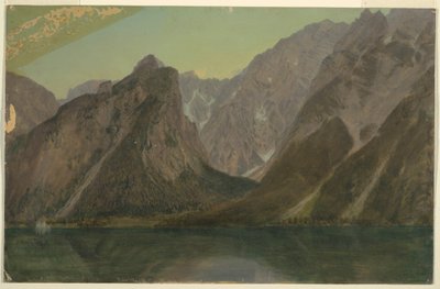 Teckning, Koenigseee, nära Berchtesgadan, Bayern, 1868 av Frederic Edwin Church