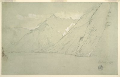 Ritning, Königssee från Falkenstein, juli 1868 av Frederic Edwin Church