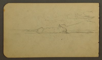 Teckning, sjö med utsikt mot Mt. Katahdin, 1878 av Frederic Edwin Church