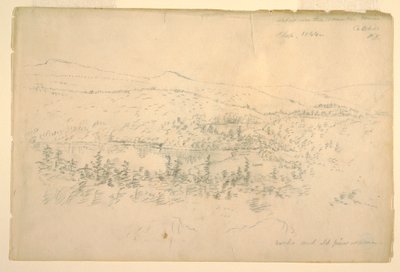Ritning, Sjöar nära bergshuset, september 1844 av Frederic Edwin Church