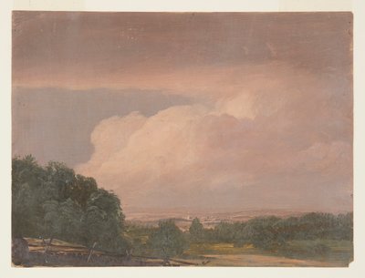 Teckning, Landskap (möjligen Hudson Valley), 1860-70 av Frederic Edwin Church