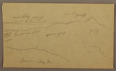 Teckning, Landskap, augusti 1865 av Frederic Edwin Church
