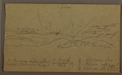 Teckning, Landskap, maj-augusti 1865 av Frederic Edwin Church