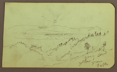 Teckning, Landskap; Verso: Figur, Landskap, 1883 av Frederic Edwin Church