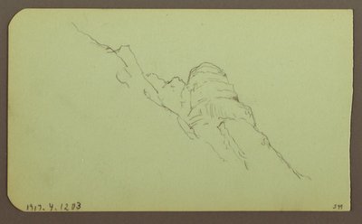 Teckning, Landskap; Verso: Bergssluttning, 1883 av Frederic Edwin Church