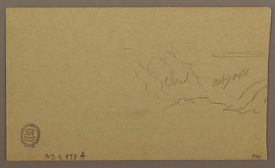 Teckning, Landskap; Verso: Himmel, augusti 1865 av Frederic Edwin Church