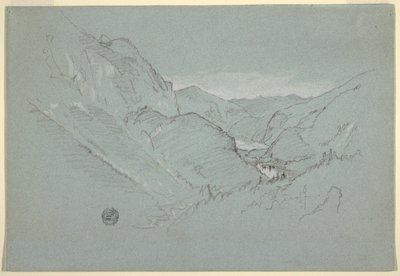 Teckning, Landskap från Alperna, augusti-september 1868 av Frederic Edwin Church