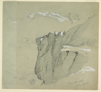 Teckning, Landskap i Berner Alperna, 28 augusti 1868 av Frederic Edwin Church