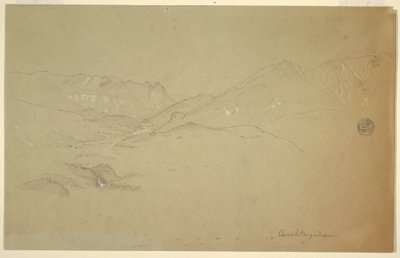 Teckning, Landskap nära Berchtesgaden, juni-juli 1868 av Frederic Edwin Church