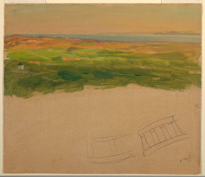 Teckning, Landskap, nära Syrien eller Grekland, 1868-69 av Frederic Edwin Church