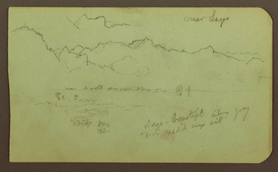 Teckning, Landskap "nära lagos"; Verso: Landskap, 1883 av Frederic Edwin Church