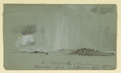 Teckning, Landskap med regn, 1860 av Frederic Edwin Church