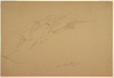 Teckning, Landskap mellan Golling och Abtenau, 5 augusti 1868 av Frederic Edwin Church