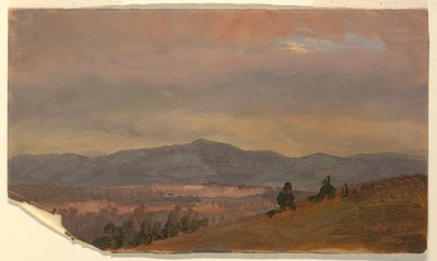 Teckning, blick mot avlägsna kullar, Hudson Valley, New York, 1870-80 av Frederic Edwin Church