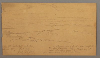 Teckning, Louis Bay, Labrador, 7 juli 1859 av Frederic Edwin Church