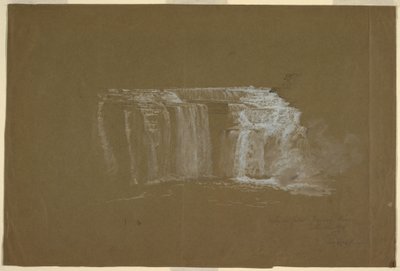 Teckning, Lower Falls, Genesee River, Rochester, New York, 1848 av Frederic Edwin Church