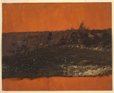 Teckning, Maines kust, ca 1850 av Frederic Edwin Church